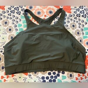 Athleta high neck green sports bra
